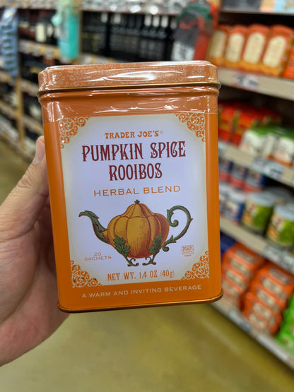 Trader Joe's Pumpkin Spice Rooibos Herbal Tea 1.4 oz (40g) | Caffeine-Free