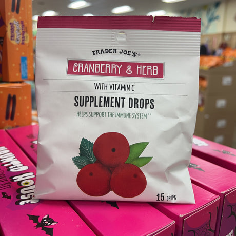 Trader Joe's Cranberry & Herb Supplement Drops with Vitamin C 15 Drops – product package