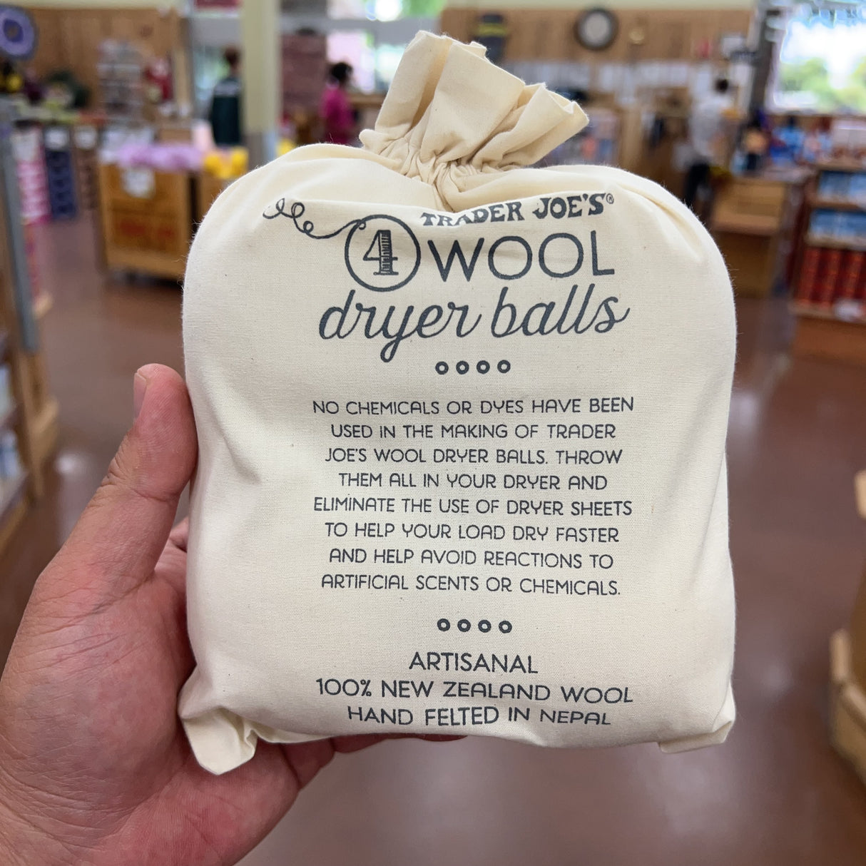 Trader Joe's Wool Dryer Balls, Set of 4