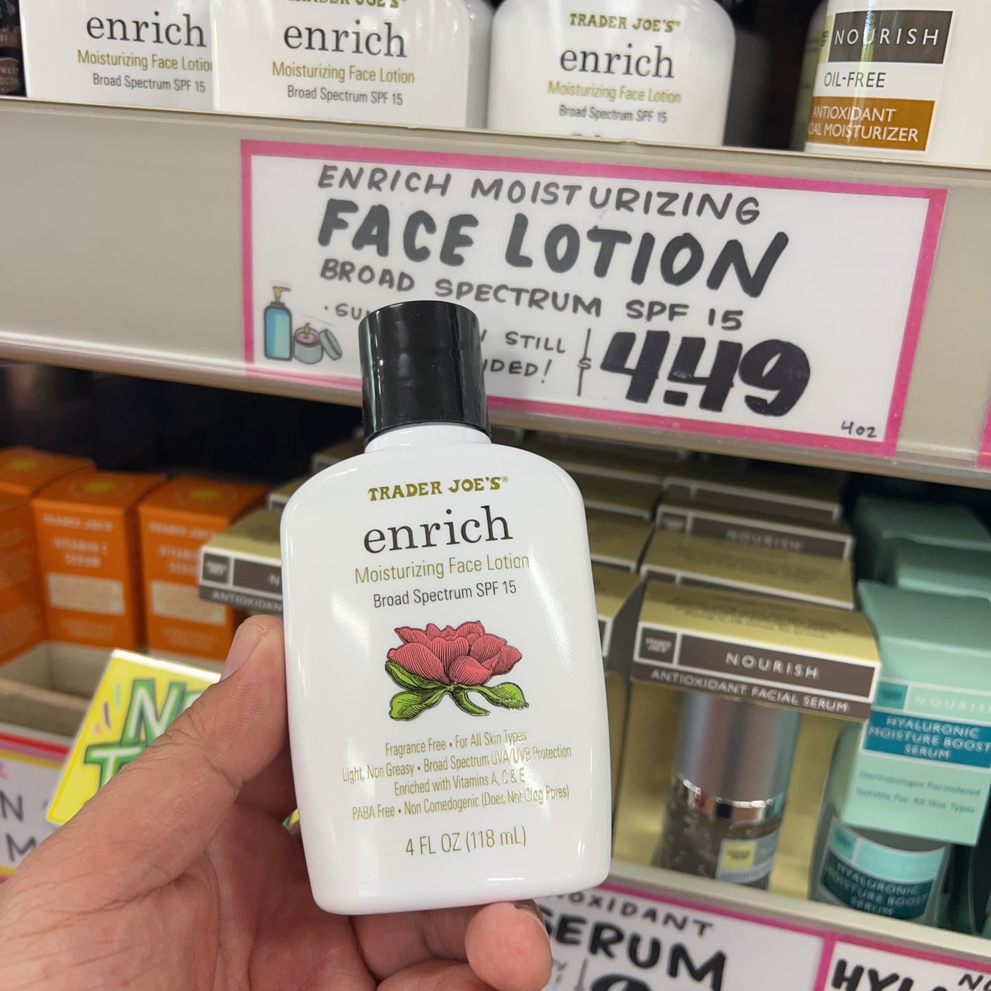 Trader Joe's Enrich Moisturizing Face Lotion SPF15 4 fl oz (118mL)