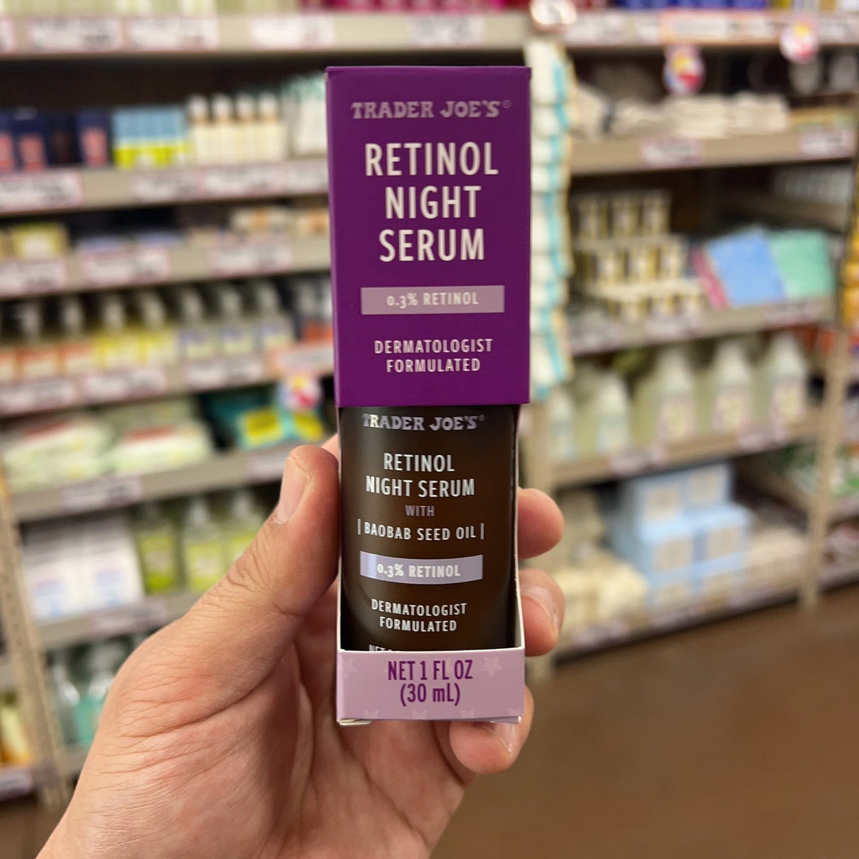 Trader Joe's Retinol Night Serum 0.3% Retinol & Baobab Seed Oil 1 fl oz