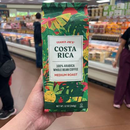 Trader Joe's Costa Rica Whole Bean Coffee 100% Arabica Medium Roast 12 oz
