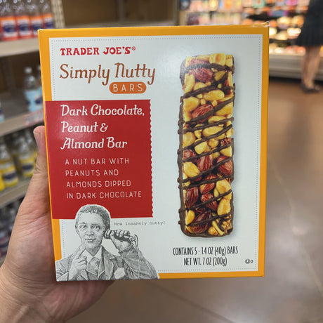 Trader Joe’s Simply Nutty Dark Chocolate Peanut & Almond Bars 5 Pack 7 oz product image 3