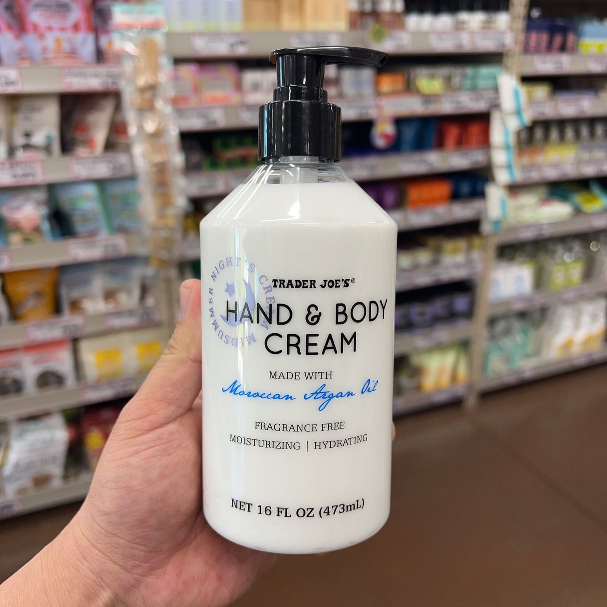 Trader Joe's Midsummer Night's Fragrance-Free Hand & Body Cream Argan Oil 16 fl oz