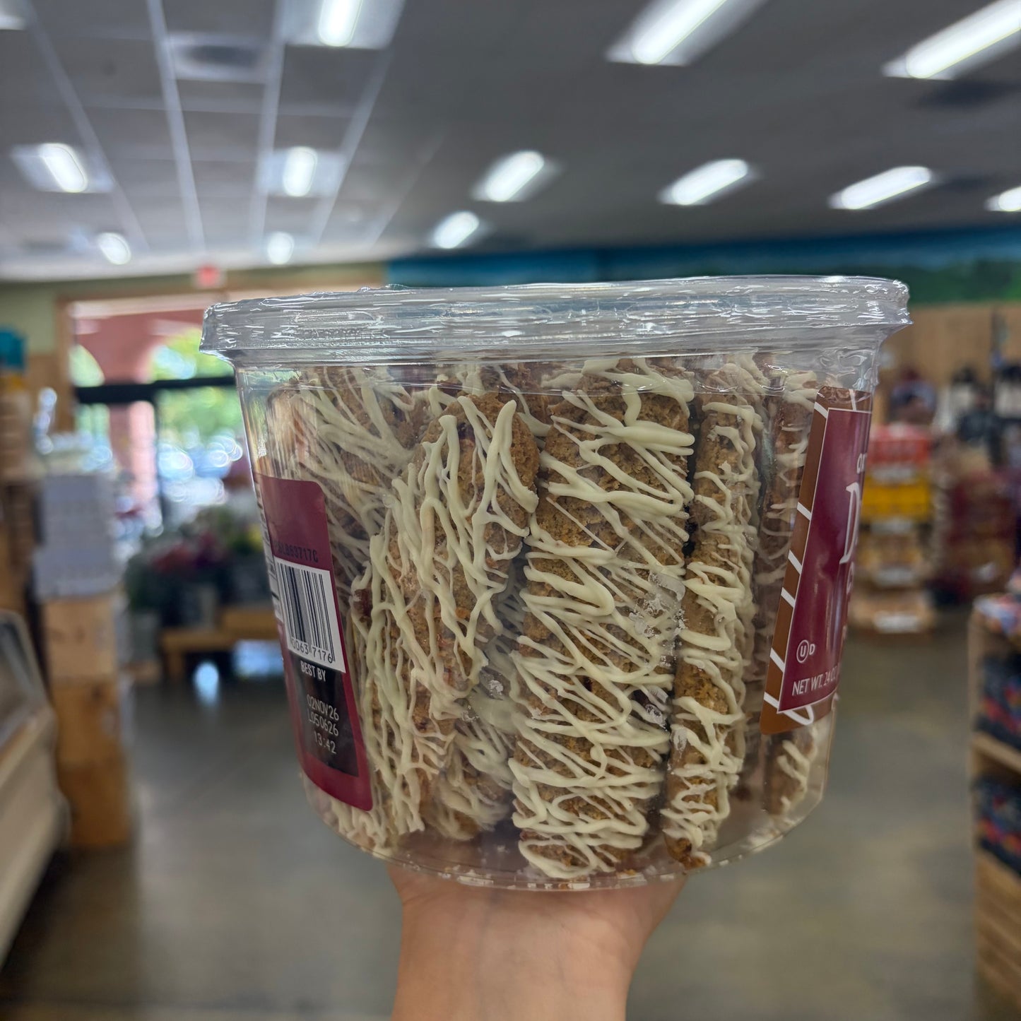 Trader Joe's Oatmeal Cranberry Dunkers Cookies with White Fudge Drizzle 24 oz (680g)