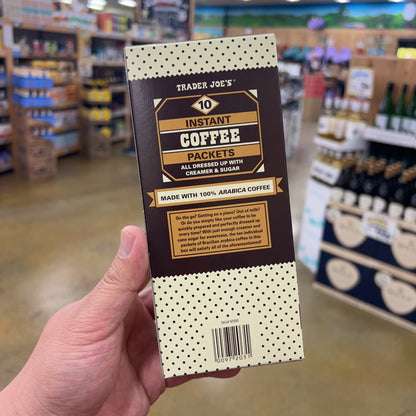 Trader Joe's Instant Coffee Packets with Creamer & Sugar 10 Count