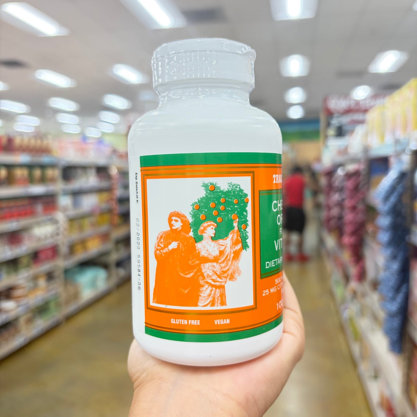Trader Joe's Chewable Orange Flavored Vitamin C 500 mg Dietary Supplement 100 Tablets