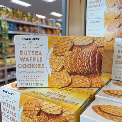 Trader Joe's Belgian Butter Waffle Cookies Traditional Belgian Butter Biscuits 8.8 oz (250g)
