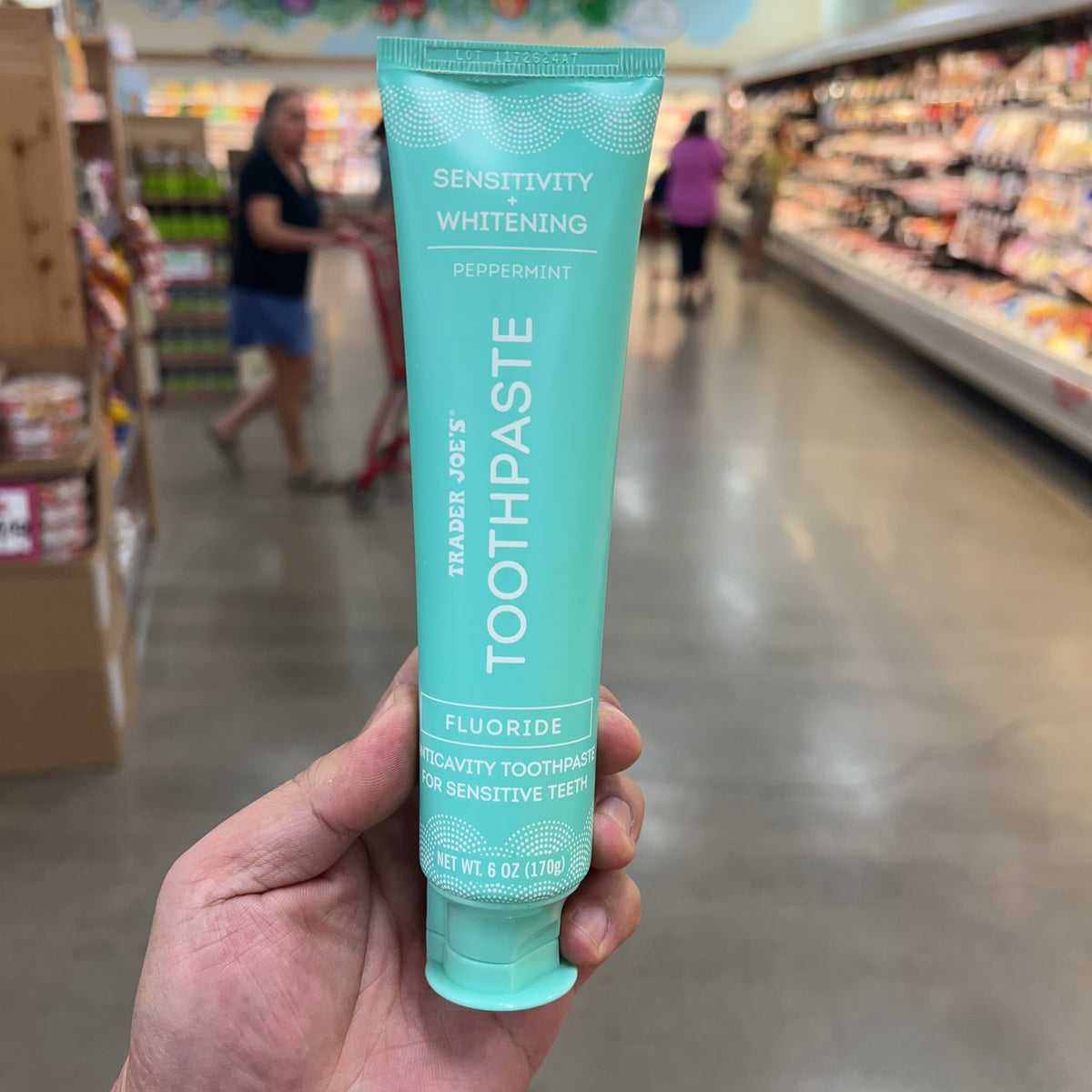 Trader Joe's Sensitivity Whitening Peppermint Toothpaste with Fluoride, 6 oz