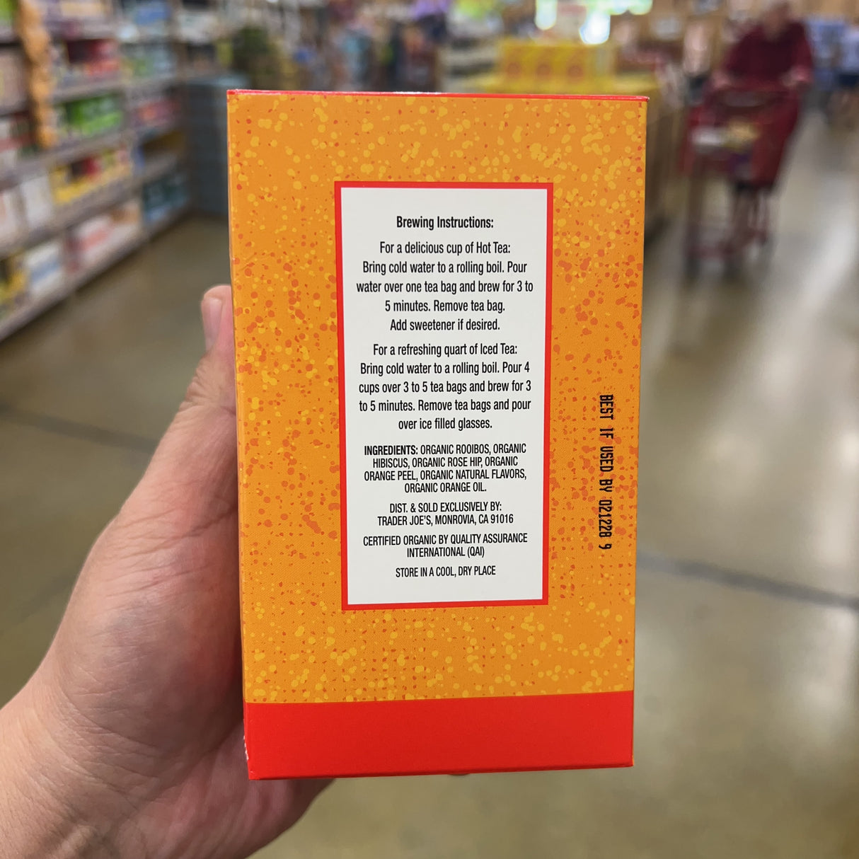 Trader Joe's Organic Blood Orange Rooibos Herbal Tea Blend 20 Bags 1.13 oz product image 3