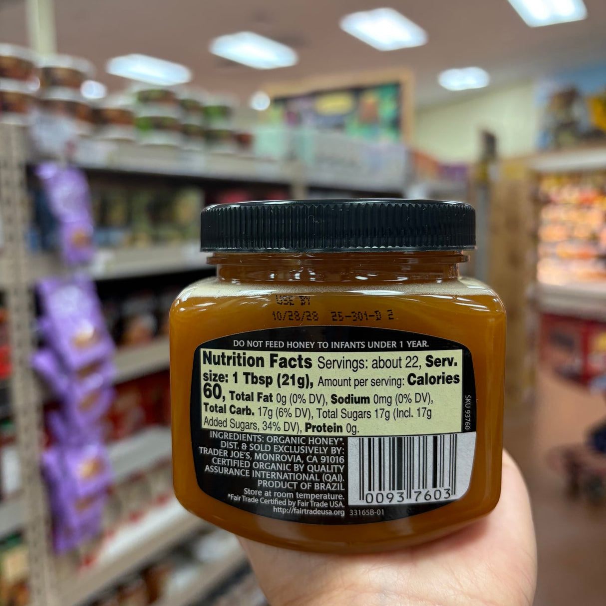 Trader Joe's Organic Raw Honey 16 oz (1 lb / 454g)