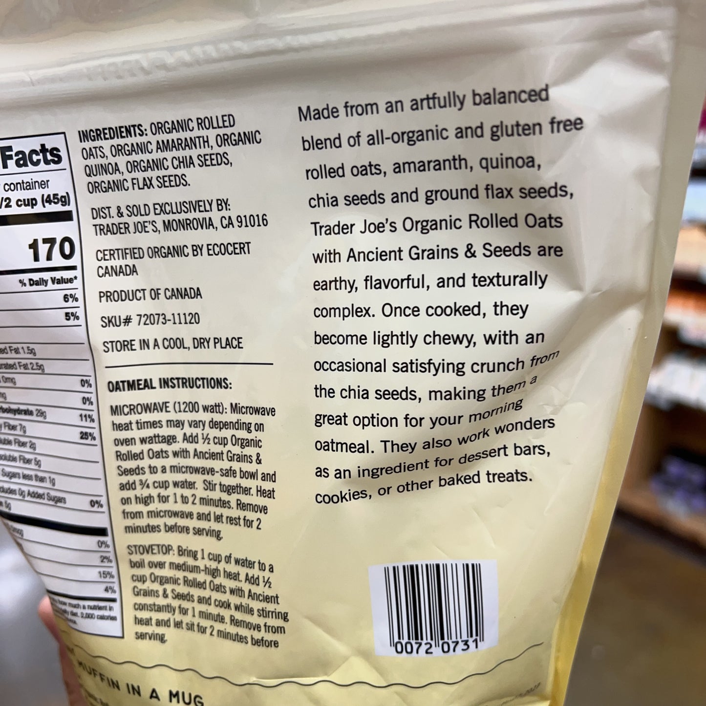 Trader Joe's Gluten Free Organic Rolled Oats with Ancient Grains & Seeds — Buy Online | Shipped Nationwide