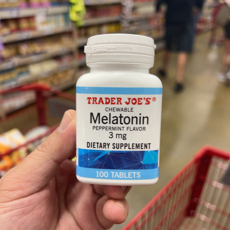 Trader Joe's Chewable Melatonin Peppermint 3 mg 100 Tablets – product package