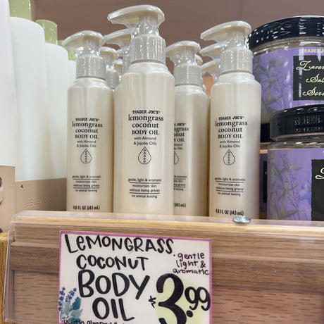 Trader Joe's Lemongrass Coconut Body Oil Jojoba & Almond 4.8 fl oz