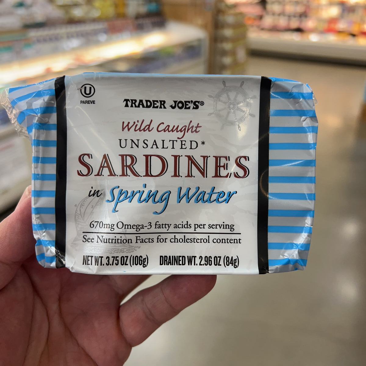 Trader Joe's Wild Caught Unsalted Sardines in Spring Water 3.75 oz