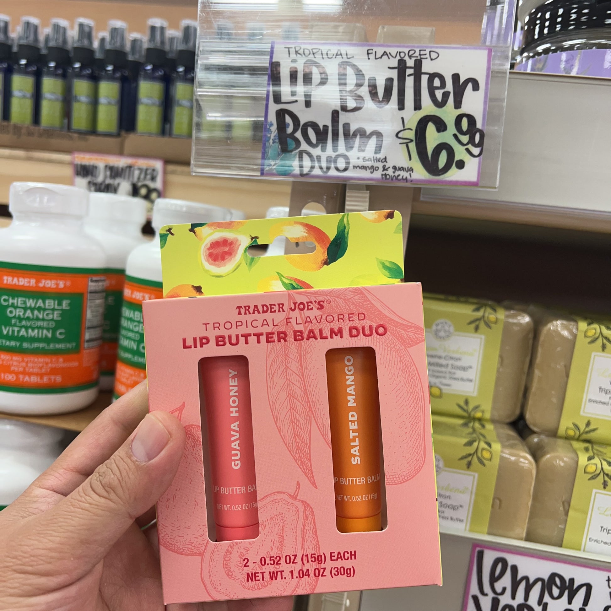 Trader Joe's Tropical Flavored Lip Butter Balm Duo