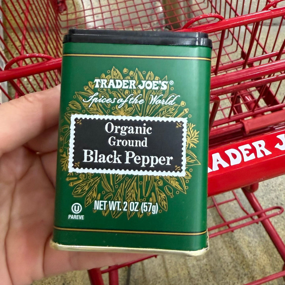 Trader Joe's USDA Organic Ground Black Pepper 2 oz (57g) | Kosher | Pure Black Pepper