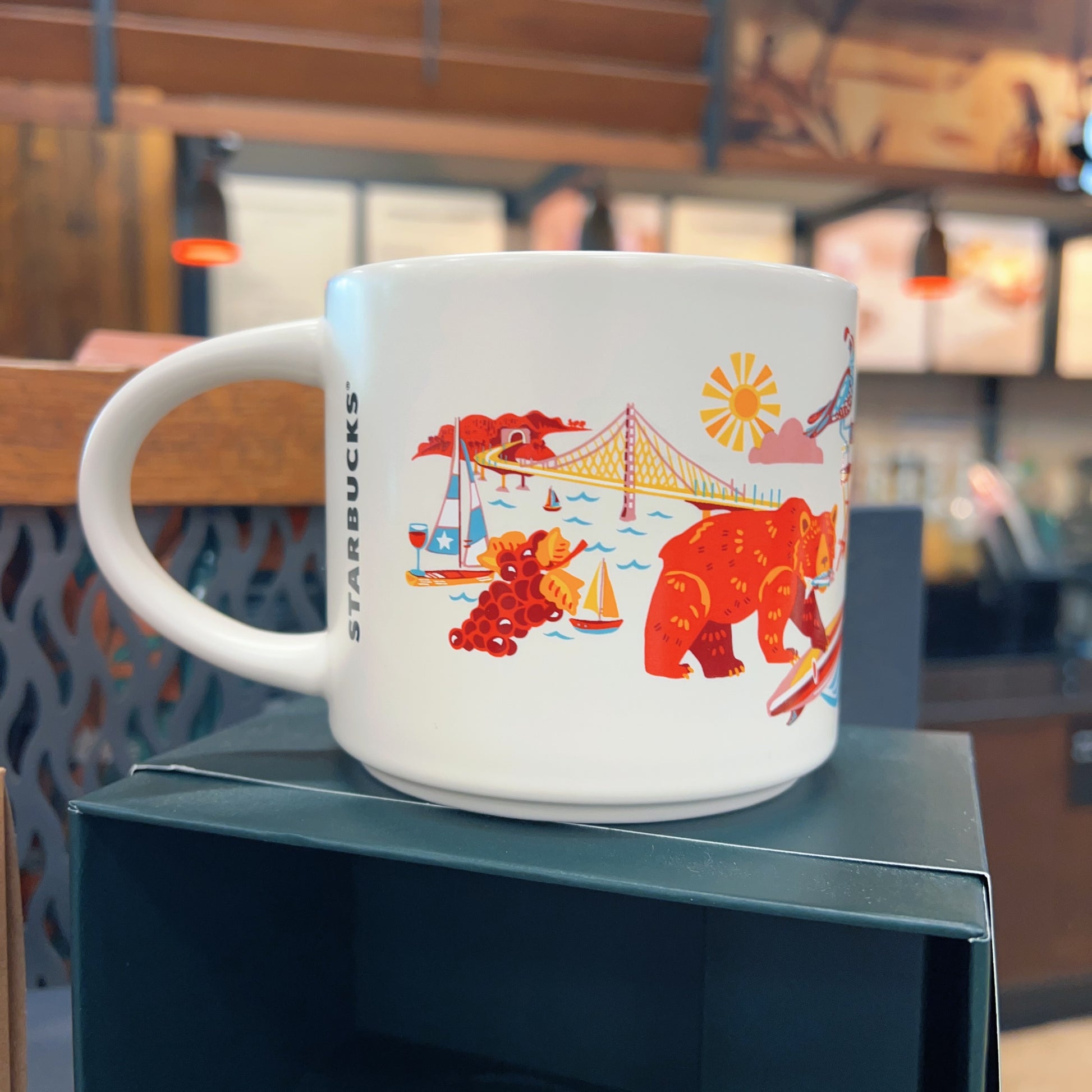 Starbucks Discovery Series California Ceramic Mug 14 Oz Official Starbucks Discovery Series Collectible Coffee Mug, California State Themed Souvenir Cup