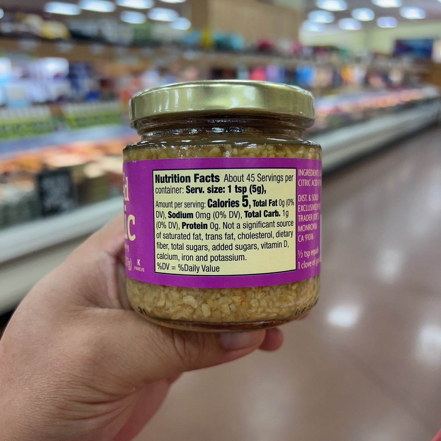 Trader Joe's Minced Garlic, 8 oz (227g) — ½ tsp Equals 1 Clove