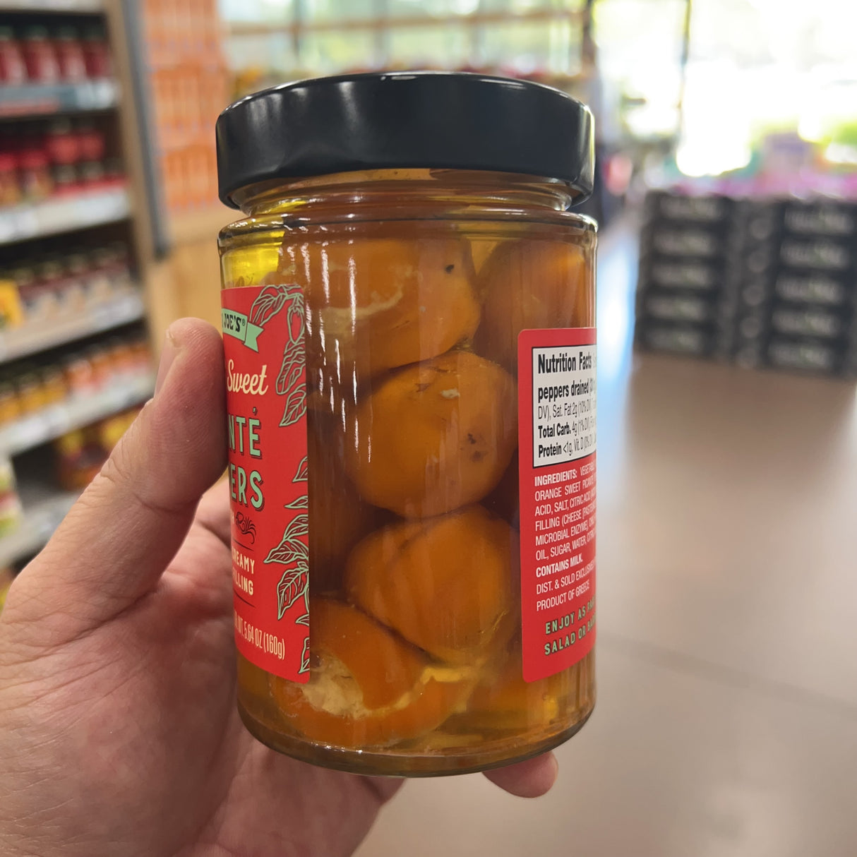 Trader Joe's Spicy & Sweet Picante Peppers with a Spicy Creamy Cheese Filling, 10.23 oz product image 2