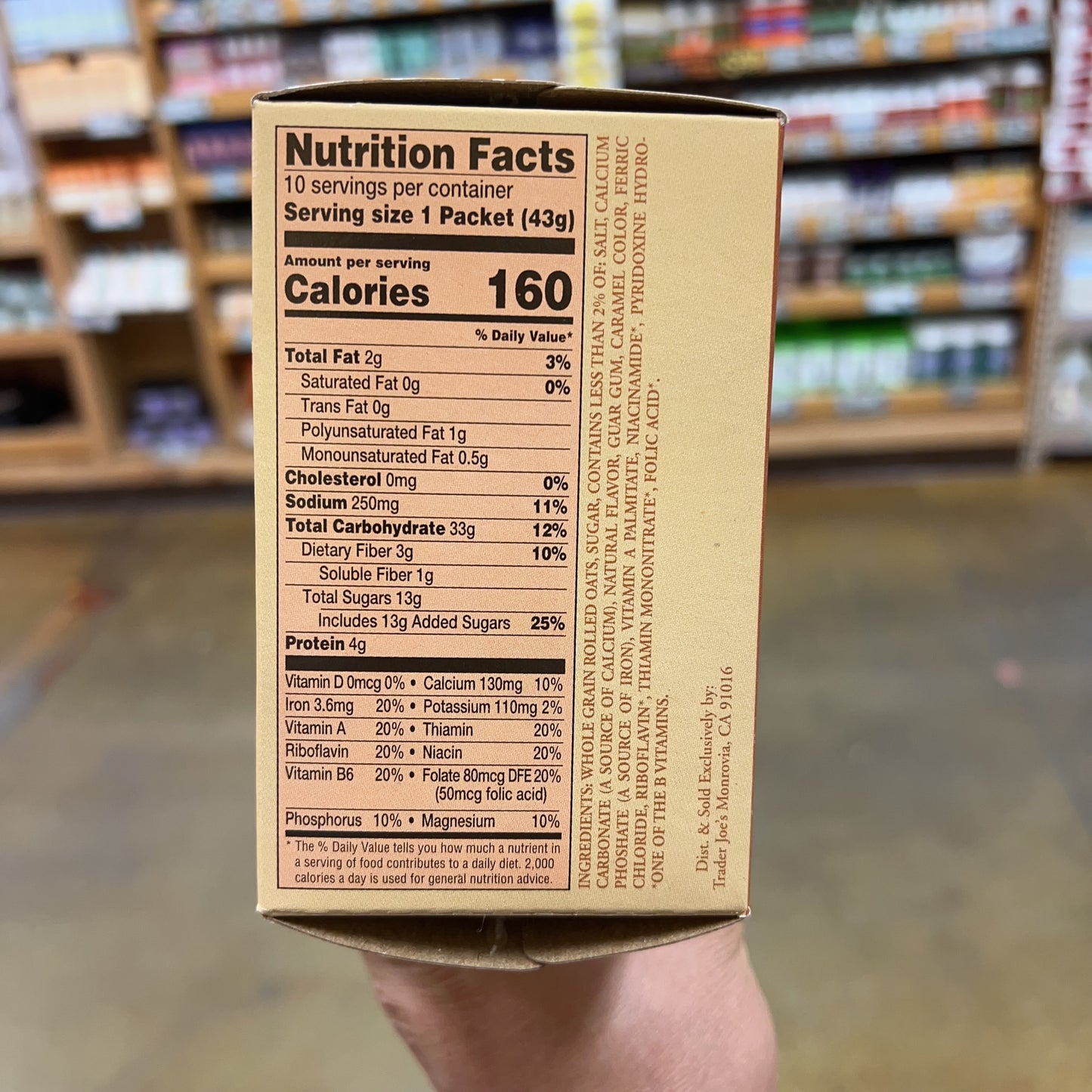 Trader Joe's Maple & Brown Sugar Naturally Flavored Instant Oatmeal — Buy Online | Shipped Nationwide