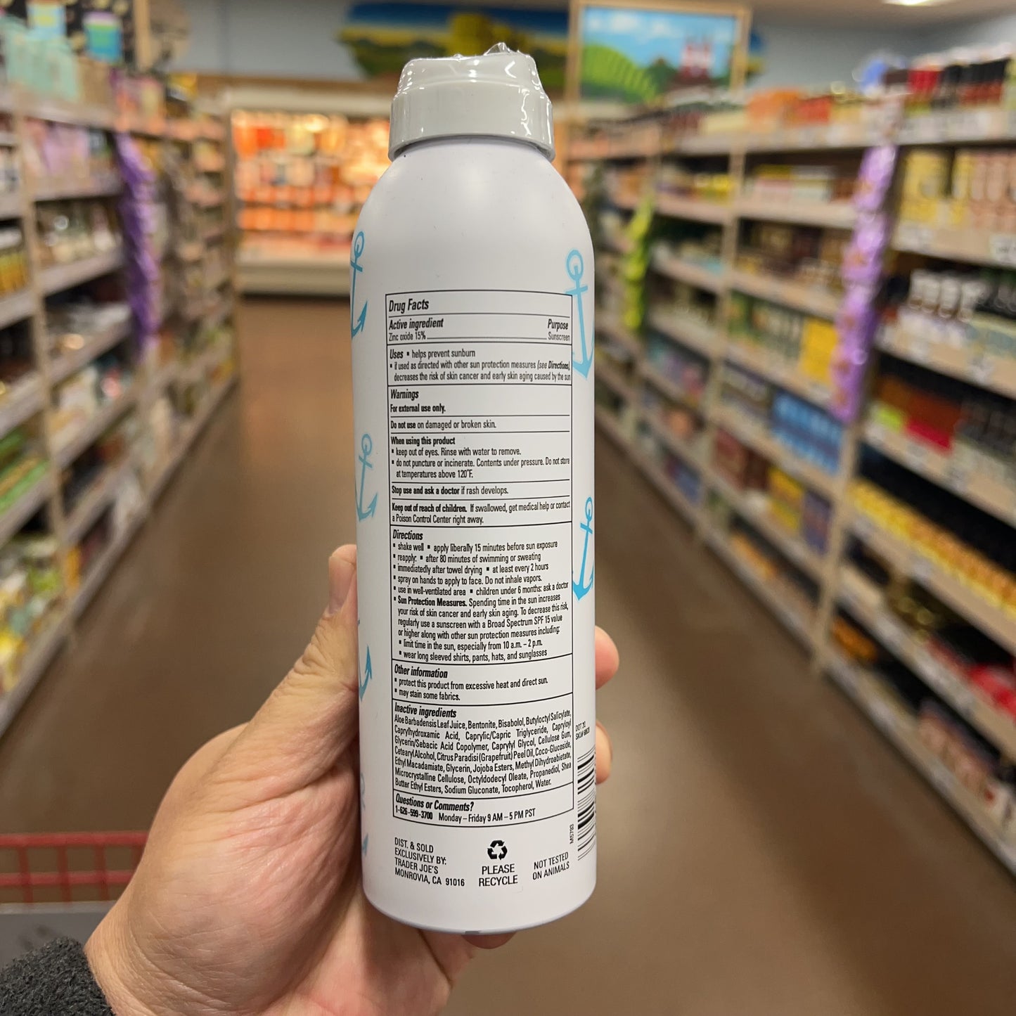 Trader Joe's Zinc Oxide Mineral Sunscreen Spray SPF 30 | Lightweight, Non-Greasy Broad Spectrum | 6 oz (171g)