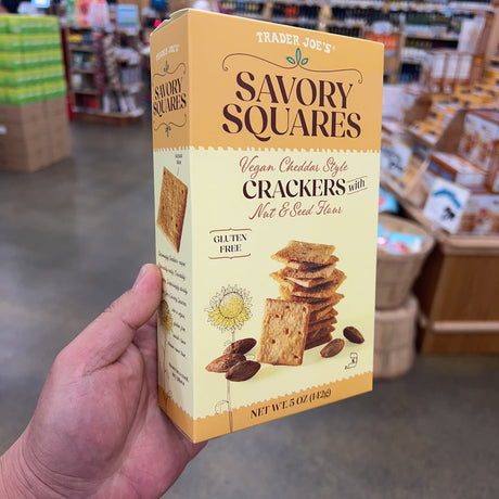 Trader Joe's Savory Squares Vegan Cheddar Style Crackers 5 oz