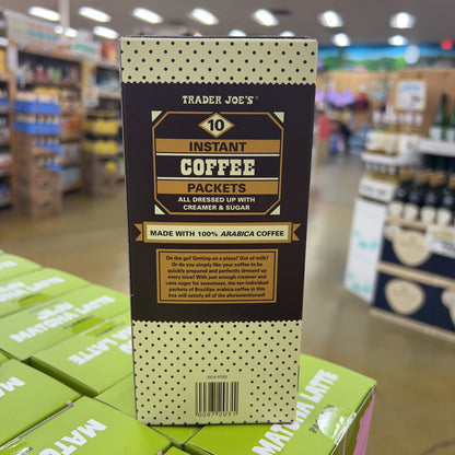 Trader Joe's Instant Coffee Packets with Creamer & Sugar 10 Count