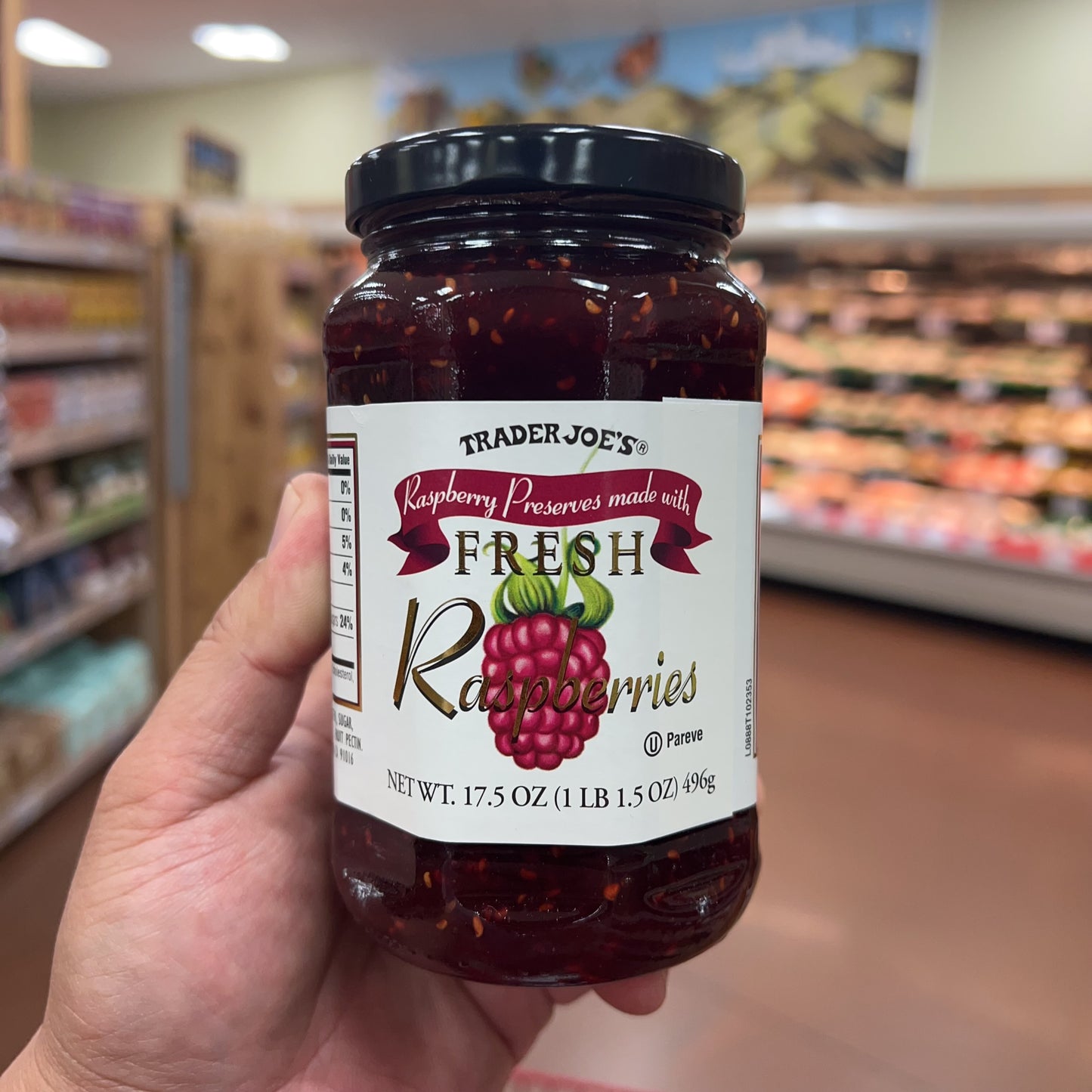Trader Joe's Raspberry Preserves made with Fresh Raspberries, 17.5 oz (496g)