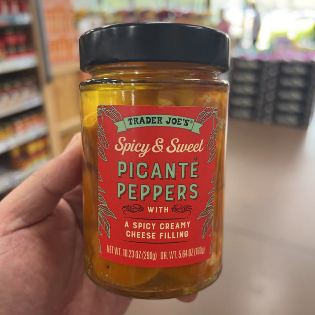 Trader Joe's Spicy & Sweet Picante Peppers with a Spicy Creamy Cheese Filling, 10.23 oz product image