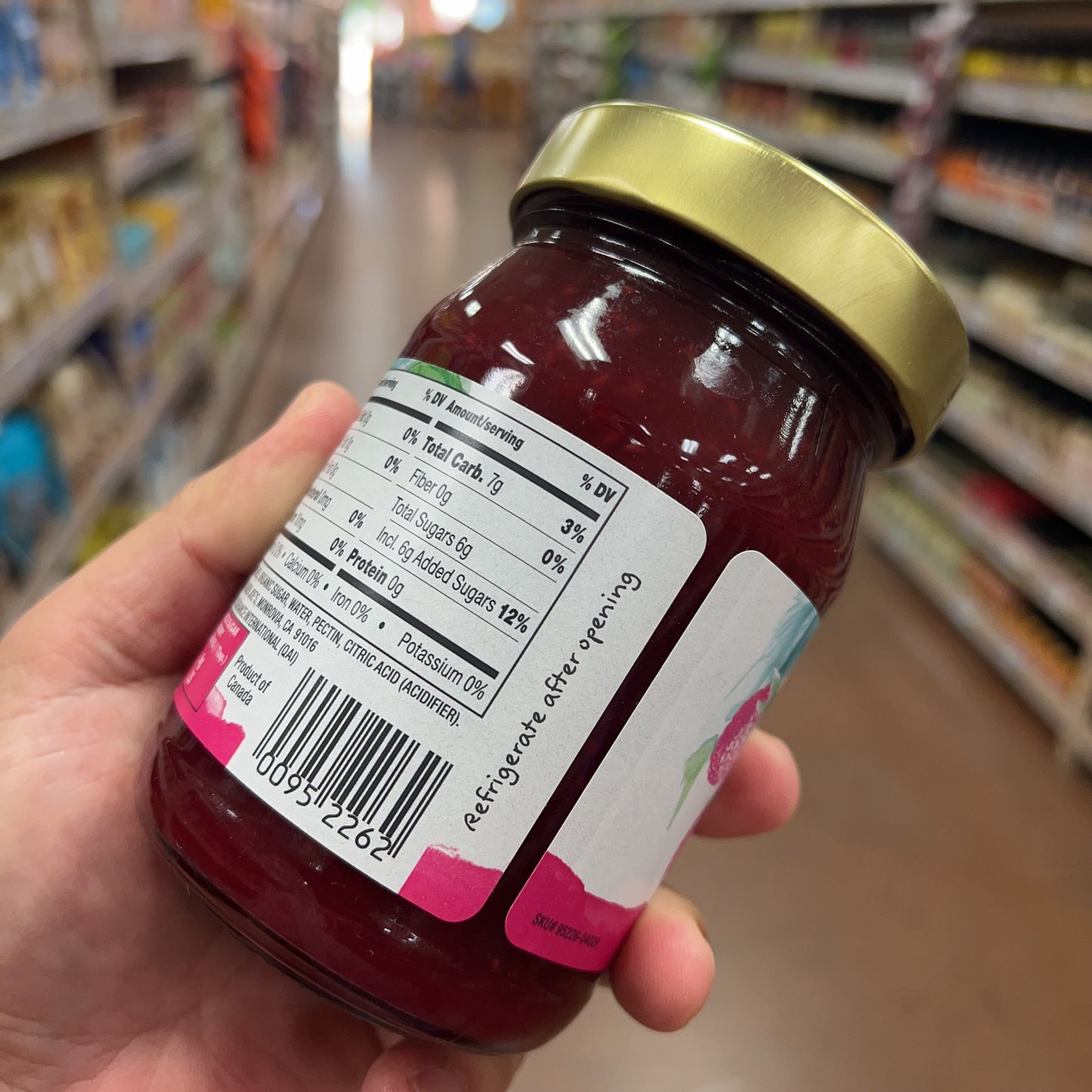 Trader Joe's Organic Reduced Sugar Raspberry Preserves