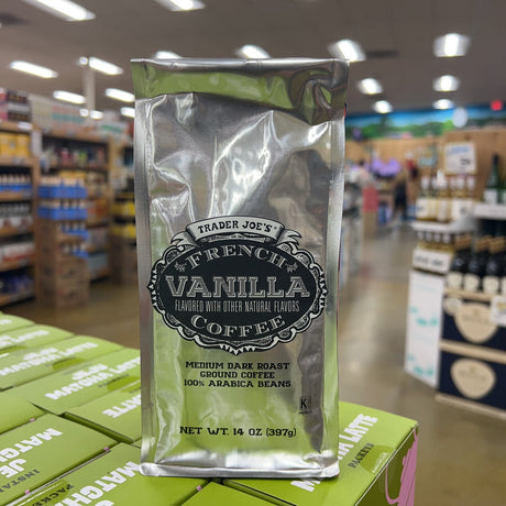 Trader Joe's French Vanilla Coffee Medium Dark Roast Ground 100% Arabica 14 oz