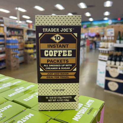 Trader Joe's Instant Coffee Packets with Creamer & Sugar 10 Count