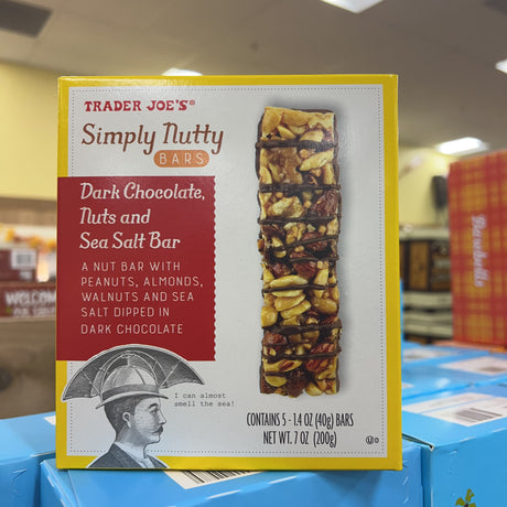 Trader Joe's Simply Nutty Dark Chocolate Nuts & Sea Salt Bars 5 Pack 7 oz product image