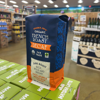 Trader Joe's Organic French Roast Decaf Coffee Dark Roast 100% Arabica Whole Bean 13 oz