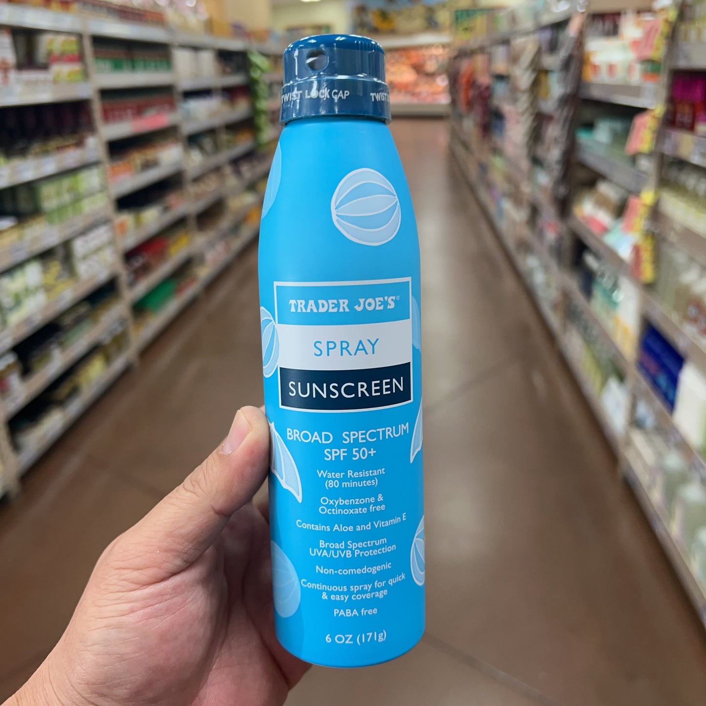 Trader Joe's Spray Sunscreen Broad Spectrum SPF 50+, Water Resistant, 6 oz (171g)