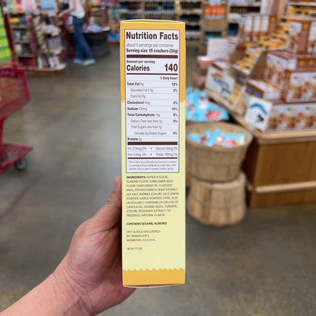 Trader Joe's Savory Squares Vegan Cheddar Style Crackers 5 oz