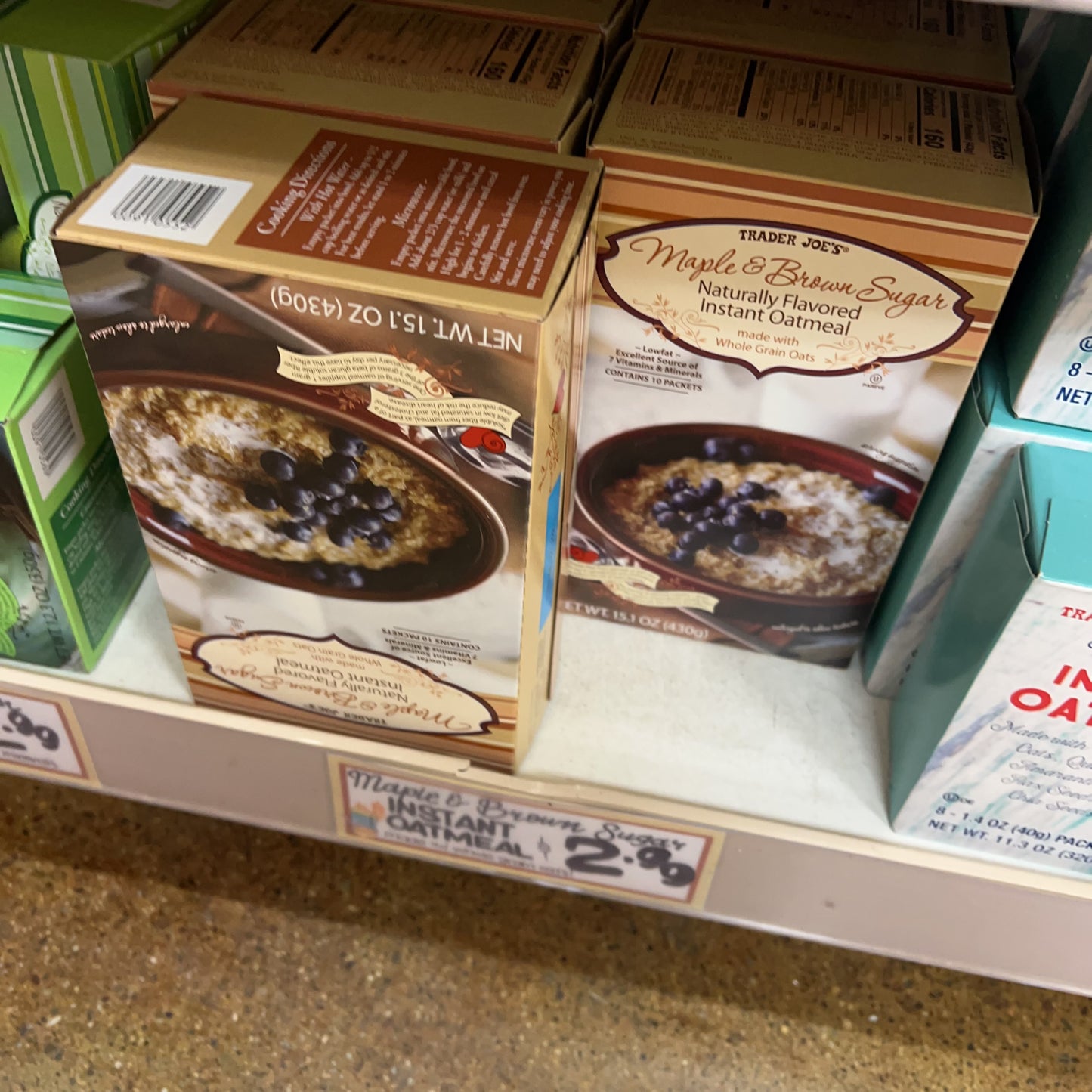Trader Joe's Maple & Brown Sugar Naturally Flavored Instant Oatmeal — Buy Online | Shipped Nationwide