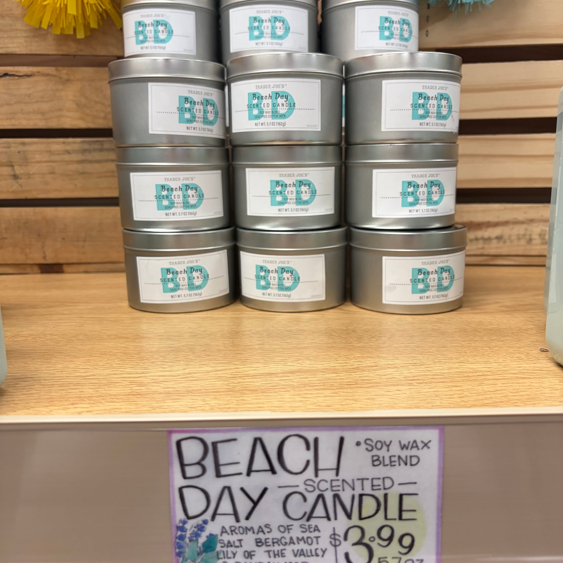 Trader Joe's Beach Day Scented Candle