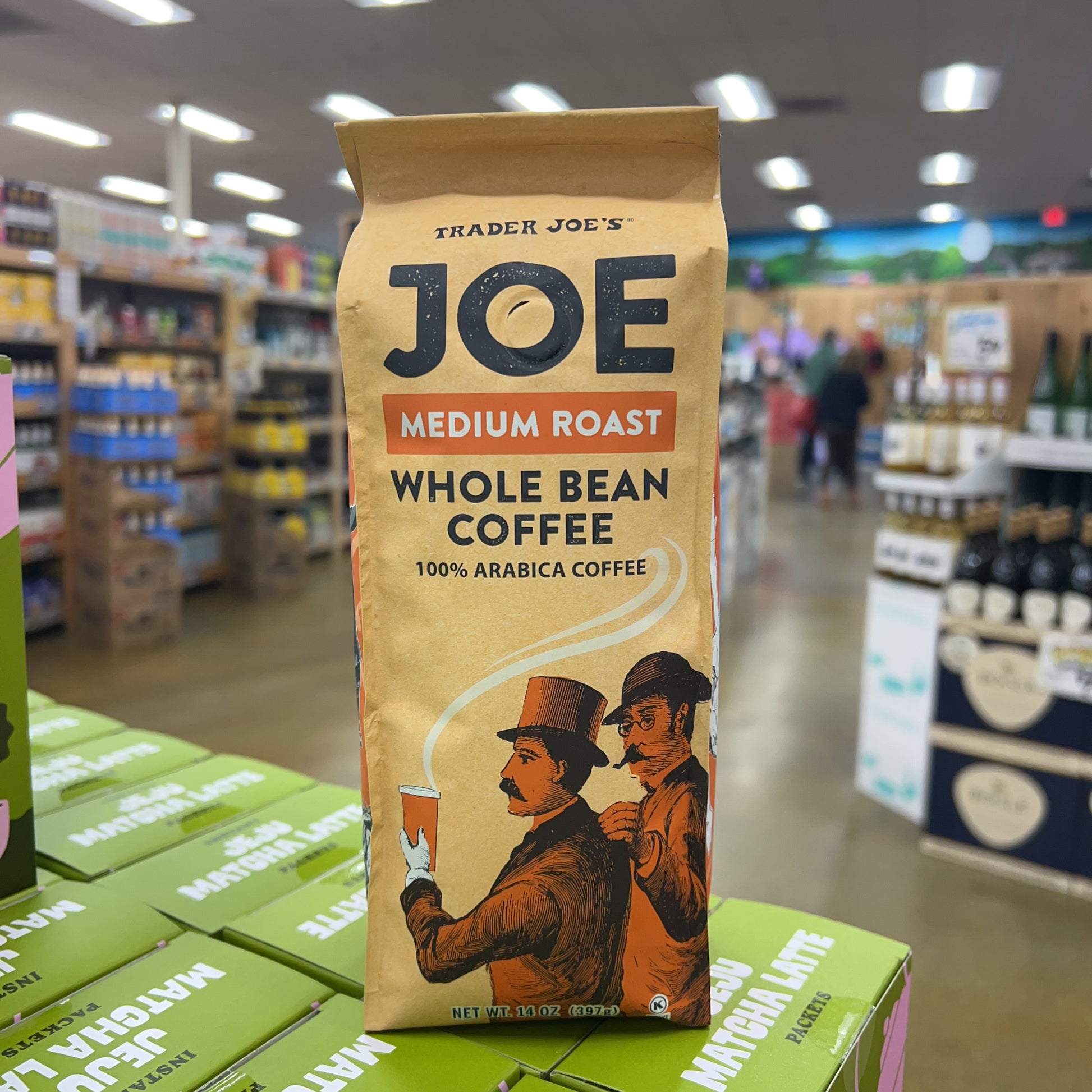 Trader Joe's Joe Medium Roast Whole Bean Coffee Medium Roast • 100% Arabica Coffee • Net Wt. 14 oz (397g)