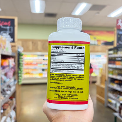 Trader Joe's Molecularly Distilled Omega-3 Fatty Acids Odorless 90 Softgels