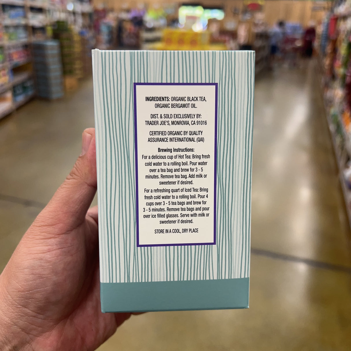 Trader Joe's Organic Earl Grey Tea 20 Bags 1.41 oz product image 3