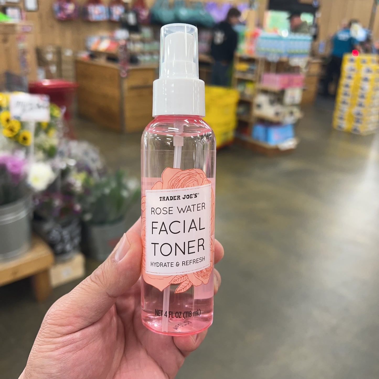 Trader Joe's Rose Water Facial Toner Spray | Hydrating, Alcohol-Free | 4 fl oz (118mL) 1 PCS