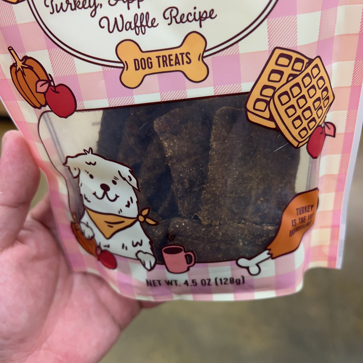 Trader Joe's Harvest Brunch Turkey, Apple & Pumpkin Waffle Recipe Dog Treats, 4.5 oz product image 2