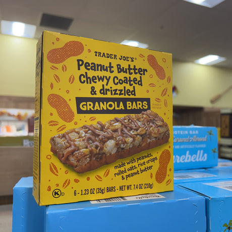 Trader Joe’s Peanut Butter Chewy Coated & Drizzled Granola Bars 6 Pack 7.4 oz product image 3