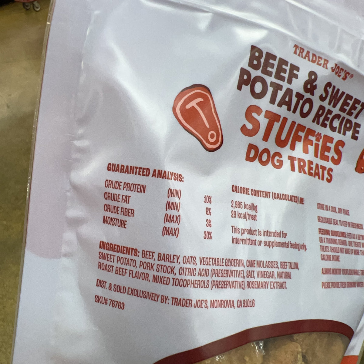 Trader Joe's Beef & Sweet Potato Recipe Stuffies Dog Treats, 14 oz product image 5