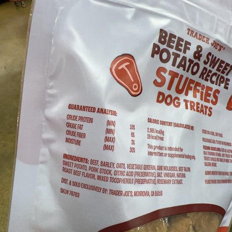 Trader Joe's Beef & Sweet Potato Recipe Stuffies Dog Treats, 14 oz product image 5