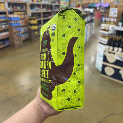 Trader Joe's Fair Trade Organic Sumatra Coffee Medium Dark Roast 100% Arabica Whole Bean 13 oz