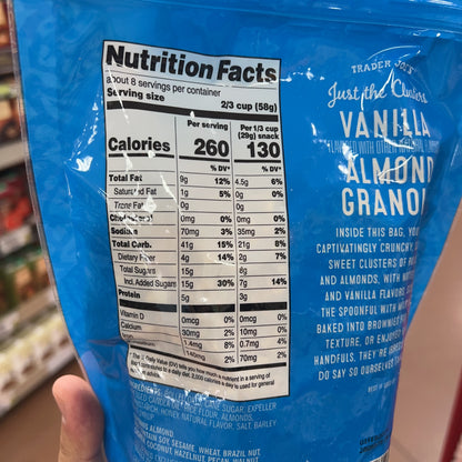 Trader Joe's Just the Clusters Vanilla Almond Granola, 16 oz 