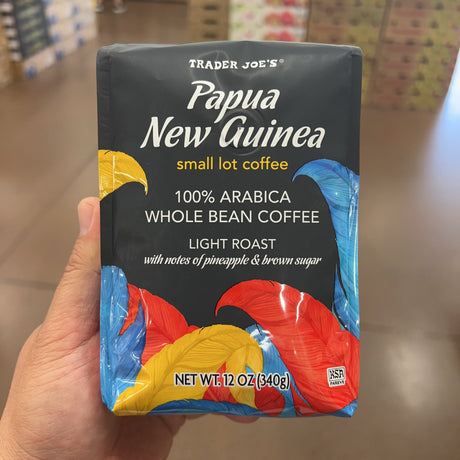 Trader Joe's Papua New Guinea Small Lot Coffee — bottom of bag showing barcode 00667432